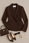 Oversize Blazer Ceket - Kahverengi