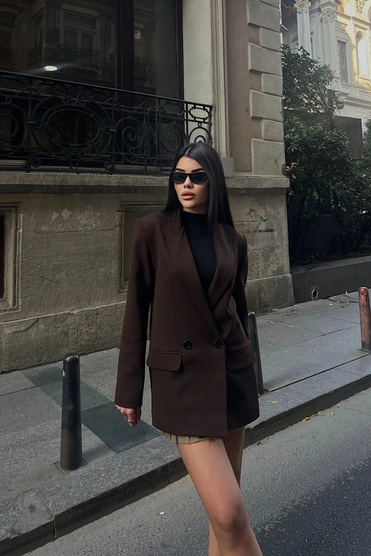 Oversize Blazer Ceket Kahverengi